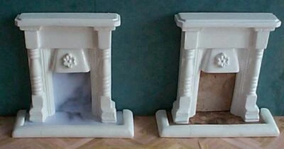 DOLLS ATTRACTIVE Puppenhaus Kamin Kaminsims Maßstab 1/12 Miniatur detailliert neues Paar