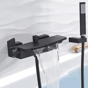 Badewannenarmatur mit Handbrause Duschset Wasserfall Wanne Mischbatterie Chrom - Bild 1 von 14