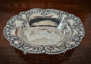 Antiguo cuenco ovalado de plata de ley ornamentado - año con sello 1886 - 925/1000 - 285 - Imagen 1 de 9