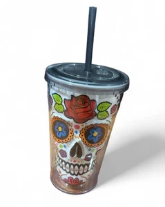 Cool Gear Sugar Skull Becher Thermo Reisekühler Tasse Tag der Toten - Bild 1 von 5