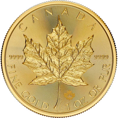 Hoja de arce de oro de Canadá 2025 1 oz $50 - BU Foto 1 de 2