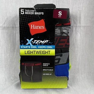HANES Boxer Briefs 5-Pack Boy's Mesh Stretch X-Temp Size S 6/8 BXPDB5 (New) - Picture 1 of 4