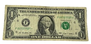 Star Note Fancy $1 Bill Repeating Low Serial Number Series 2009 - Picture 1 of 4