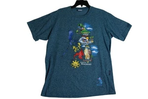 DIHUBO Philippines Blue Handpainted Map Tee Shirt Mens XL - Picture 1 of 5