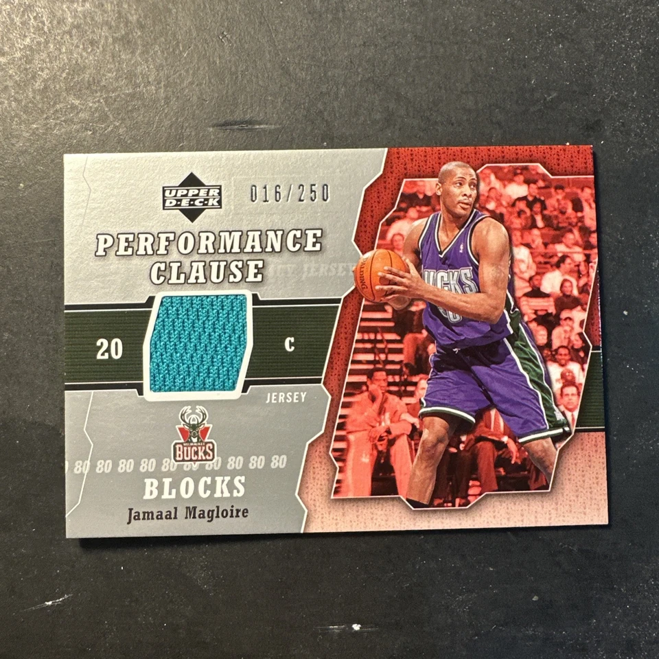 2005-06 UD Performance Clause Jamaal Magloire Game Used Patch 16 /250 Jersey - Image 1 of 4
