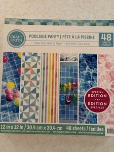 Craft Smith 12 x 12 Paper Pad Poolside Party 48 sheets Special Edition - Picture 1 of 3