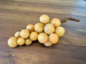De colección MCM Grande Italiano Uvas de Alabastro Piedra Mármol Tallado Madera Dorada Vástago - Imagen 1 de 11