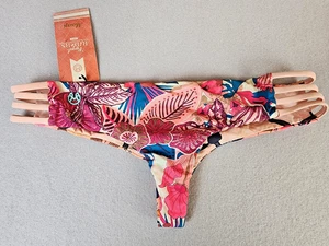 Maaji Bikinihose Blumenmuster mehrfarbig Träger Seiten wendbar Medium UVP 65 $ - Bild 1 von 7