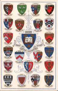 DE COLECCIÓN 1906 PC ESCUDOS DE ARMAS HERÁLDICOS DE LOS COLEGIOS DE LA UNIVERSIDAD DE OXFORD EXC - Imagen 1 de 2