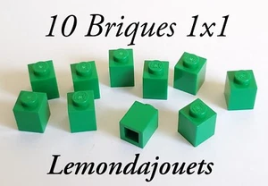 LEGO 3005 – Lot 10x Briques 1x1 Vert Green – Pièces Officielles - 1 x 1 - Picture 1 of 2