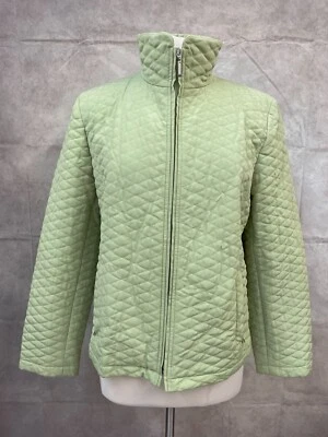 Gallery Jacket Women’s Green Quilted Light Lined Mock Neck Full Zipper Size L - Image 1 of 4