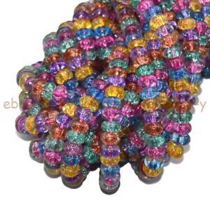 Cuentas sueltas rondelle de piedras preciosas de turmalina de cristal de color mezclado de 15"" de 5x8 mm - Imagen 1 de 5