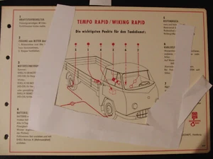 Shell Schmierplan Tempo Rapid Wiking Rapid Schmieranweisung Serviceplan 1959 - Bild 1 von 4