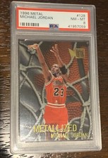 1996-97 Fleer Metal Metallized #128 Michael Jordan PSA 8 NM-MT Bulls 96-97 HOF