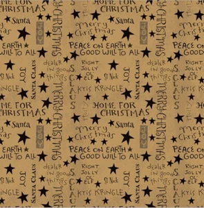 Fat Quarter Riley Blake Kringle Old Fashioned Christmas Script Joy Santa Fabric - Picture 1 of 2