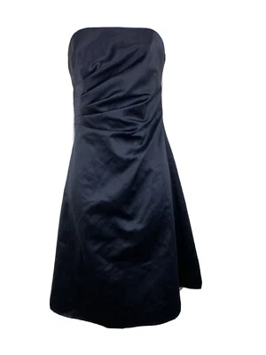JS Boutique Size 4 Black Satin Strapless Little Black Dress Fit & Flare  - Image 1 of 4