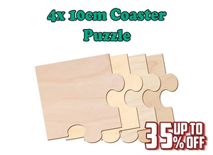 Wooden Coaster Shape Puzzle Set of 4, Craft Art Gift Decoupage - Picture 1 of 3