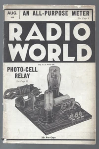 1938 AUGUST Radio World magazine Photo-Cell Relay, Portable Phonograph Player - Picture 1 of 3