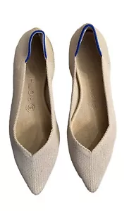 ZAPATOS SIN CORDONES MUJER ROTHY'S THE POINT BEIGE BALLET PLANOS CÓMODOS TALLA 7.5 - Imagen 1 de 9