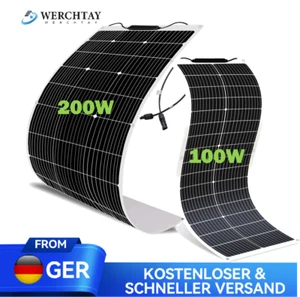 100W 200W 170W Flexibles Solarpanel Solarmodul Monokristallin für Wohnmobil Boot - Bild 1 von 17