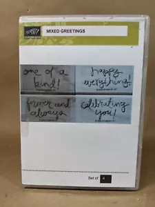 Juego de 4 estampillas de goma sin montar de saludos mixtos Stampin' Up - Imagen 1 de 3
