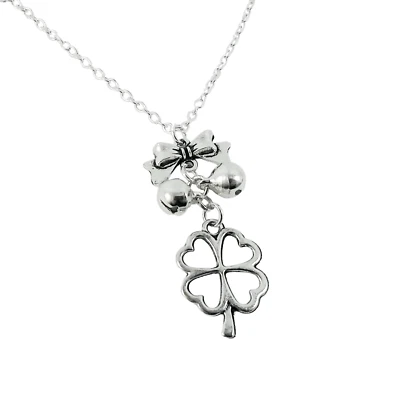 Collana CHIAMA ANGELI con ciondolo QUADRIFOGLIO portafortuna Argento Mamma Donna - Immagine 1 di 4