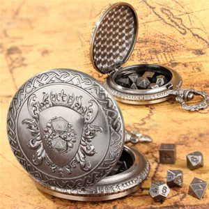 7pcs Mini RPG Dice Set for Tabletop Gaming Steampunk Style Metal Dices in Case - Picture 1 of 15