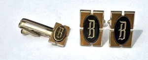 Vintage Letter B Monogram Cufflinks & Tie Clip for Men - Picture 1 of 4