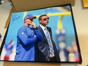 BUFFALO BILLS HC SEAN McDERMOTT SIGNED AUTOGRAPHED 16x20 PHOTO JSA  W/beane - Picture 1 of 1