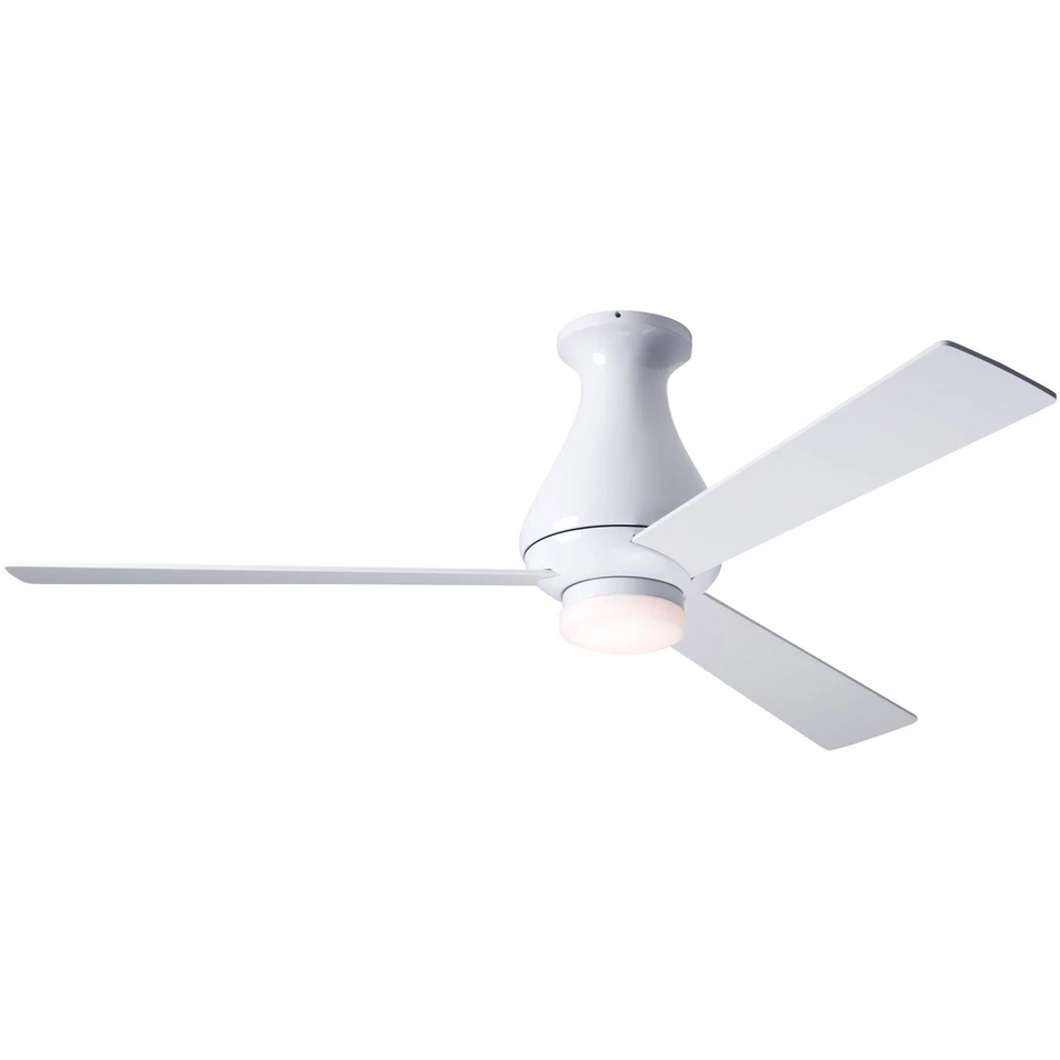 Modern Fan Company Altus Gloss White 52" Flush Mount Ceiling Fan with LED Light  - Image 1 of 1
