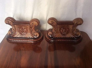 Pair Victorian Pottery Hearth Ornaments Antique Rare Doorstops Fireside c1860 - Picture 1 of 6