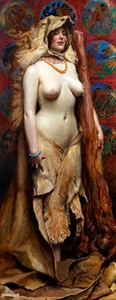 Quadro Nudo Omphale Donna BYAM SHAW riproduzione ARTE STAMPA TELA - Foto 1 di 1