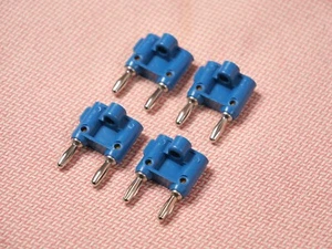 Four Pomona MDP Stackable Double Banana Plug with Cable Guide 4 Pack Blue - Picture 1 of 8