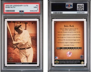 2002 SP Legendary Cuts Babe Ruth #4 PSA 9 LOW POP 5 - Picture 1 of 1