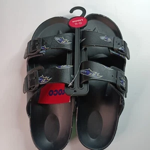 Baltimore Ravens Sandals Women's XL (11-12) NFL FOCO Mini Print Double Buckle - Picture 1 of 6