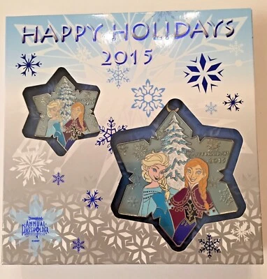 Disneyland Frozen Anna & Elsa Navidad Navidad Adorno & Pin LE 500 AP Excl. Foto 1 de 3