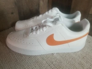 Nike Court Vision Low Sneakers White Texas Longhorns Burnt Orange sz 11 US Mens - Picture 1 of 7