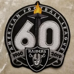 Las Vegas/Oakland Raiders 60th Anniversary 4.5" Iron/Sew On Embroidered Patch - Picture 1 of 1