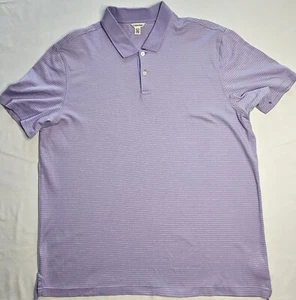 Mens Calvin Klein Purple Striped Short Sleeve Polo Shirt Size XL - NICE - Picture 1 of 2