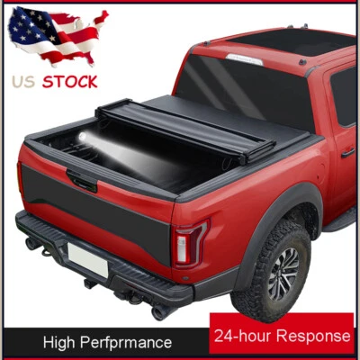 4-Fold 6.5FT Bed Truck Soft Tonneau Cover FIT For 04-2014 Ford F-150 F150 On Top - Image 1 of 4
