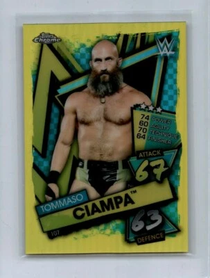 2021 Topps WWE Chrome Slam Attax Yellow Refractor  Tommaso Ciampa /99 - Image 1 of 2