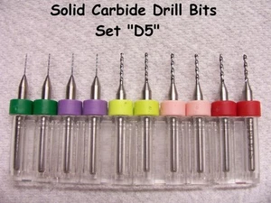 10 Piece Solid Carbide Drill Bit Set Dremel Jewelry D5 - Bild 1 von 1
