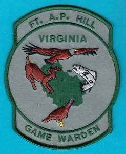 FORT A.P. HILL VIRGINIA GAME WARDEN PATCH - Picture 1 of 1