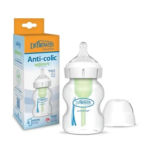 Dr Brown's 5 oz Anti Colic Wide Neck Baby Bottle with Slow Flow Nipple 1 Pack - Picture 1 of 15