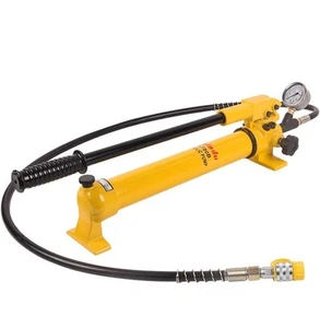 Bomba manual hidráulica 900CC 10000PSI con medidor de presión para bomba de elevación hidráulica - Imagen 1 de 2