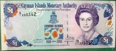 CAYMAN ISLANDS MONETARY AUTHORITY 1 DOLLAR COMMEMORATIVE UNC NOTE, 2003, P30, QE - Image 1 of 3