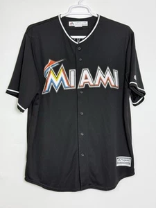 Majestic Miami Baseball Jersey Giancarlo Stanton #27 XL Mens Size XLarge Black - Imagen 1 de 5