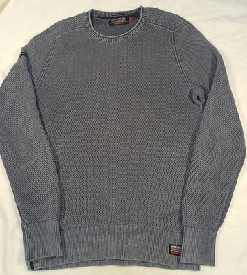 Superdry JPN Mens Jumper Medium M Long Sleeve Grey Knit Pullover - Image 1 of 4