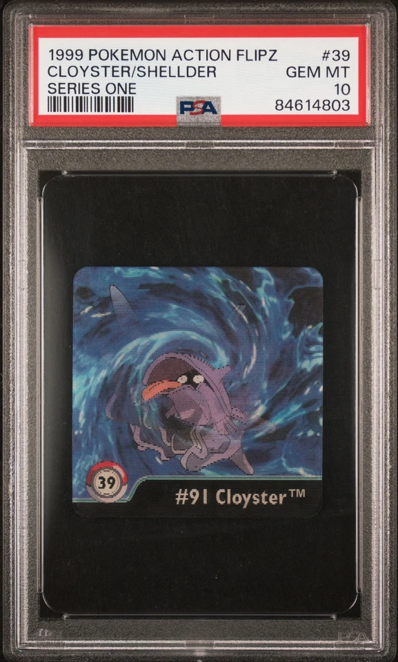 1999 POKEMON ACTION FLIPZ SER ONE #39 CLOYSTER/SHELLDER PSA 10 - Image 1 of 2