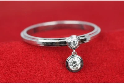 Подлинный 18K CARTIER LEGERS бриллиант подвеска кольцо подвеской вися Sz. 7 - Изображение 1 из 4
